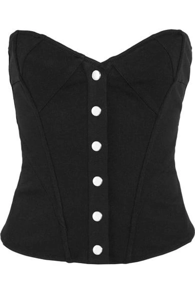 Fleur Du Mal Snap Front Corset Top In Black