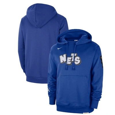 Nike Brooklyn Nets Standard Issue 2023/24 City Edition  Men's Nba Courtside Hoodie In Blue