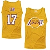 MAJESTIC JEREMY LIN LOS ANGELES LAKERS MAJESTIC THREADS PLAYER TRI-BLEND TANK TOP
