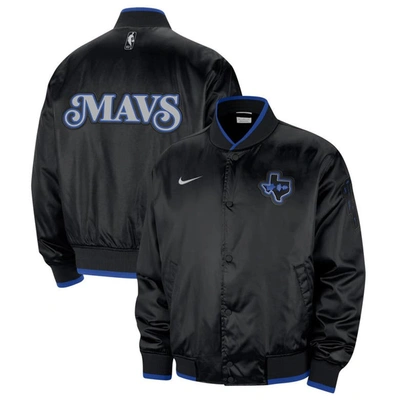 Nike Men's  Black Dallas Mavericks 2023/24 City Edition Courtside Premier Full-snap Bomber Jacket