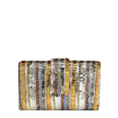 Simitri Kira Kira Kitsch Clutch In Gold/silver