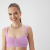 Gstq Ribbed Bra Top In Pink