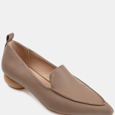 Journee Collection Maggs Heeled Loafer In Taupe