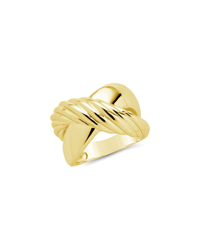 STERLING FOREVER STERLING FOREVER 14K PLATED MYRA CROSS RING