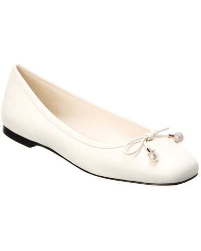 Jimmy Choo Elme Ballerina Leather Flats In Beige