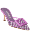 Manolo Blahnik Maysalebi Buckle Pointed Toe Mule In Purple