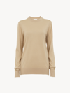 CHLOÉ CREW-NECK FITTED JUMPER BEIGE SIZE XS 100% WOOL