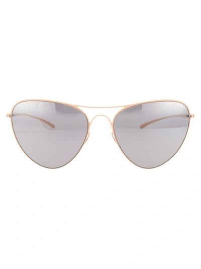 Mykita X Maison Margiela Oval Frame Sunglasses In Gold