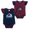 OUTERSTUFF GIRLS INFANT BURGUNDY/NAVY COLORADO AVALANCHE TWO-PACK TRAINING BODYSUIT SET