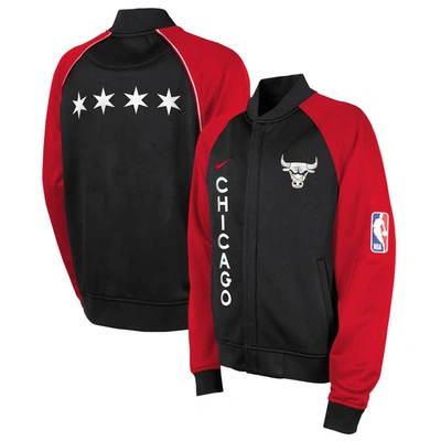 Nike Kids' Big Boys  Black Chicago Bulls 2023/24 City Edition Authentic Showtime Full-zip Jacket