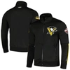 Pro Standard Black Pittsburgh Penguins Classic Chenille Full-zip Track Jacket In Black