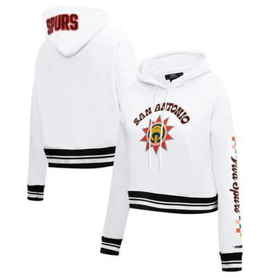 Pro Standard Women's  White San Antonio Spurs 2023/24 City Edition Cropped Pullover Hoodie