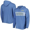 47 '47 POWDER BLUE LOS ANGELES CHARGERS  FIELD FRANKLIN HOODED LONG SLEEVE T-SHIRT