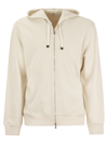 BRUNELLO CUCINELLI BRUNELLO CUCINELLI TECHNO COTTON INTERLOCK ZIP FRONT HOODED SWEATSHIRT