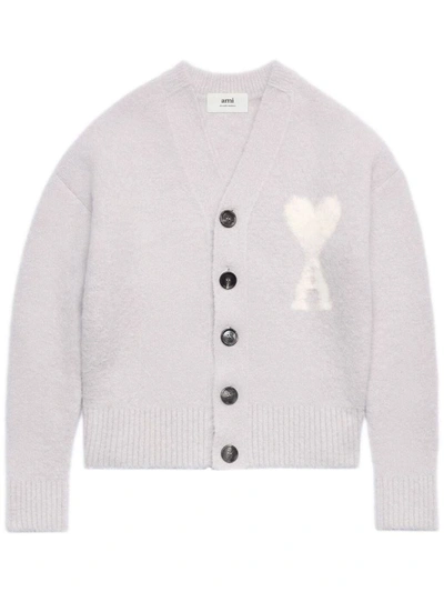 Ami Alexandre Mattiussi Ami De Coeur Cardigan In Neutrals