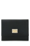 Dolce & Gabbana Black Leather Bifold Wallet With Logo Plate In 80999