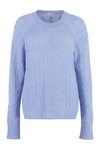 Etro Cashmere Sweater With Pegasus Embroidery In Blue
