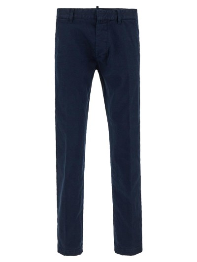 Dsquared2 Cool Guy Cotton Tapered Trousers In Blue