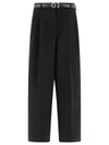 Jil Sander Bell-bottom Pants In Wool In Black