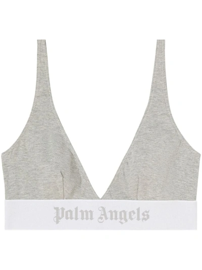 Palm Angels Logo-strap Triangle Bra In White