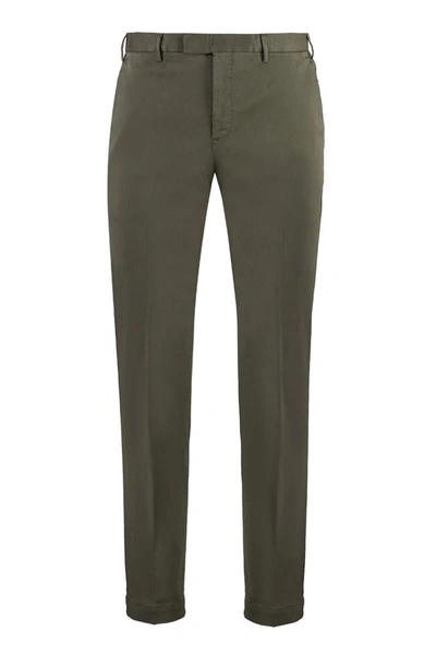 Pt01 Stretch Cotton Trousers In Coffee