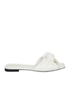 Santoni Leather Slide Sandals With Knot In White