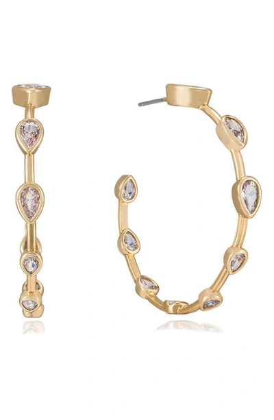 Ettika Bezel Hoop Earrings In Gold
