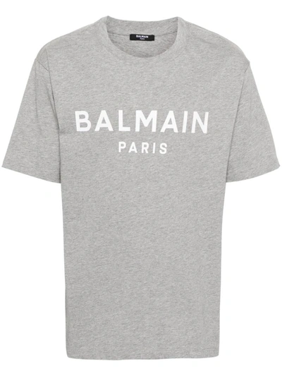 Balmain T-shirts And Polos In Grey/white
