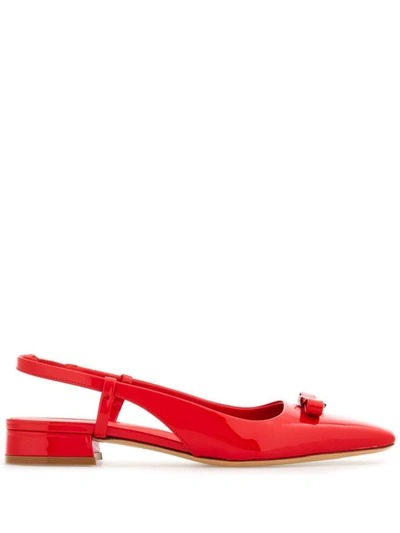 Ferragamo Flat Shoes In Flame Red