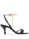 Ferragamo Denise 70 Patent Leather Sandals In Black