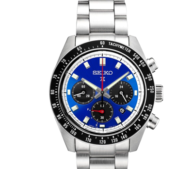 Pre-owned Seiko Ssc931 Speedtimer Watch Light Blue Dial Solar Chronograph 100 Meter