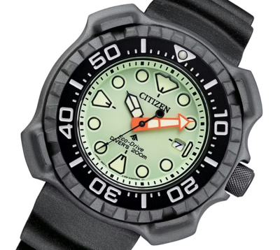 Pre-owned Citizen Titanium Promaster Dive Watch Bn0227-25x Green Dial Eco Drive