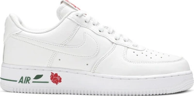 Pre-owned Nike [cu6312-100] Mens  Air Force 1 Low 'rose White' In White/white/university Red-pine Green