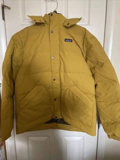Pre-owned Patagonia Mens Size Xl Downdrift Insulated Full Zip Hooded Jacket Cabin Gold