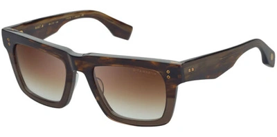 Pre-owned Dita Mastix Chunky Square Sunglasses W/ Gradient Lens - Dts712 - Japan In Brown Swirl/dark Brown (a-02)