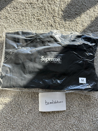 Pre-owned Supreme -  Bandana Box Logo Bogo Hoodie Sweatshirt Black Fw19 - Size Medium