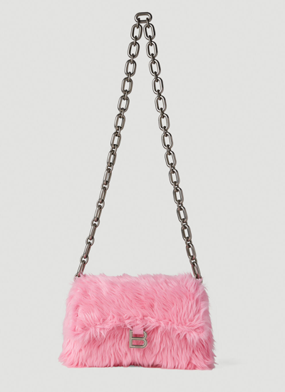 Balenciaga Downtown Fake Fur Xs Shoulder Bag In Pink | ModeSens
