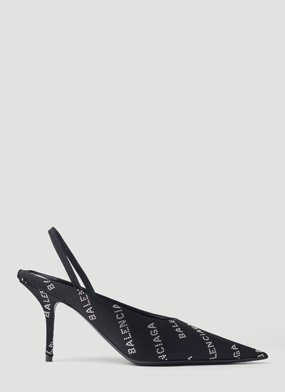 Balenciaga Square Knife Slingback Heels Female Black