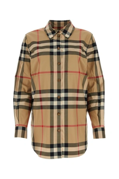 BURBERRY BURBERRY WOMAN EMBROIDERED COTTON SHIRT