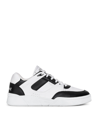 Celine Men  Ct-07 Low Laced Trainer In Calf Leather In White