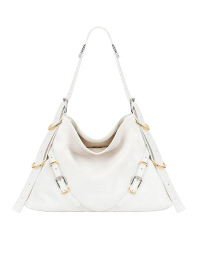 Givenchy Women Voyou Medium Bag In Leather In White