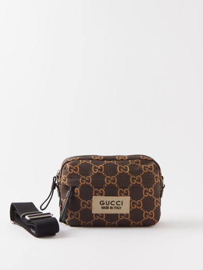 Gucci Gg-ripstop Crossbody Bag In Brown