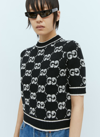 Gucci Gg Jacquard Wool Bouclé Top In Black