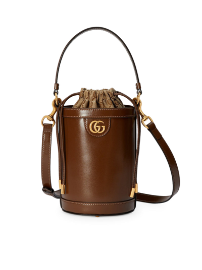 Gucci Ophidia Mini Bucket Bag In Brown