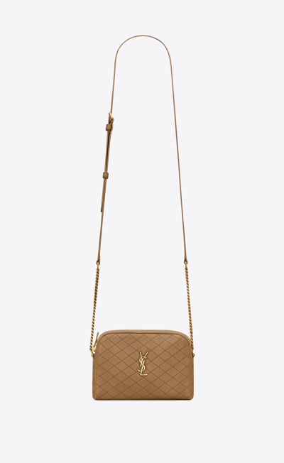 Saint Laurent Women Mini Gaby Quilted Leather Shoulder Bag In Brown