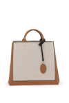 TOD'S TOD'S CANVAS & LEATHER TOTE BAG WOMEN