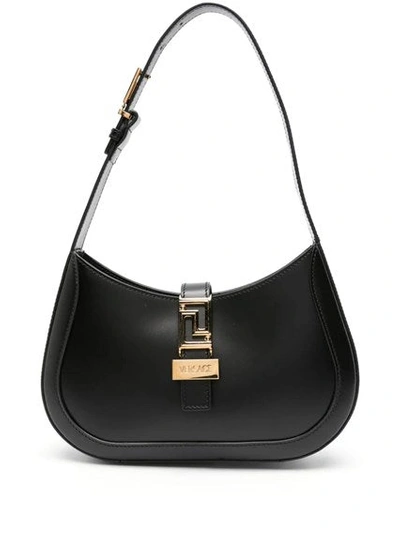 Versace Women Small Hobo Greca Goddess In Black