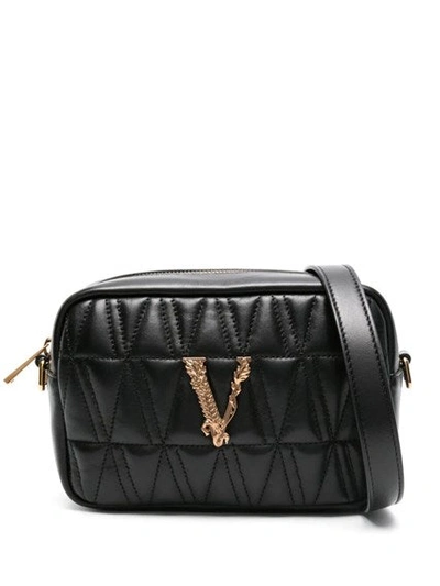 Versace Women Virtus Cross-body Bag In Nero-oro