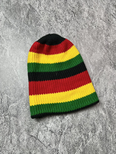 Pre-owned Bob Marley X Vintage Bob Marley Jamaica Weed Japan Rastafari Beanie Hat In Black