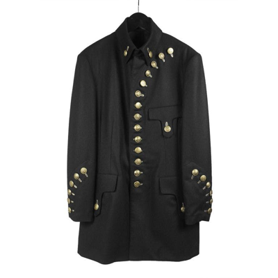 Pre-owned Yohji Yamamoto Pour Homme - Gold Hall Gold Button Jkt In Black